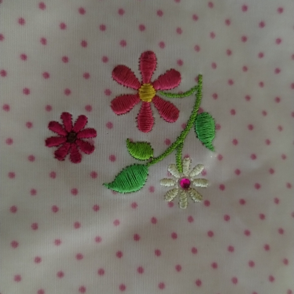 Die Spiegelburg VTG Pink Embroidered Horse Shoe Floral Polka Dot Crossbody Bag - Picture 5 of 10